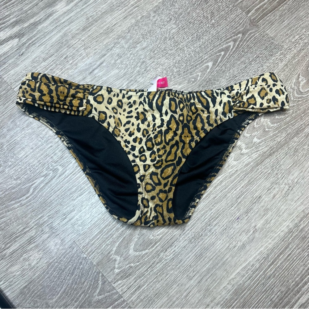 Victoria Secret Women’s Swim Bikini Bottoms Low Rise Leopard Swimsuit